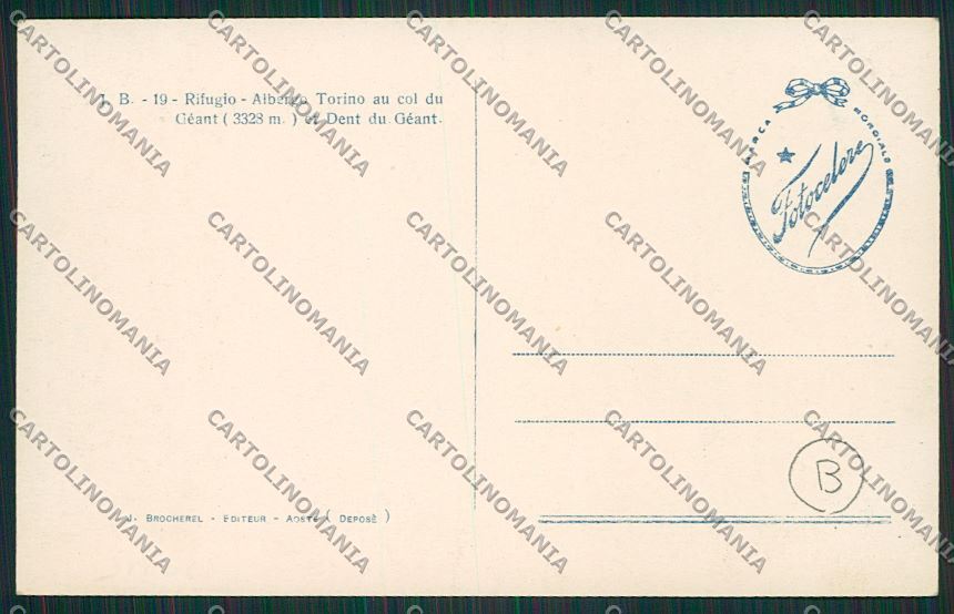 Aosta Courmayeur Rifugio Torino Foto cartolina QQ5838 – retro