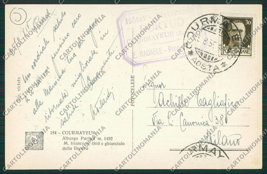Aosta Courmayeur Foto cartolina QQ5854 – retro