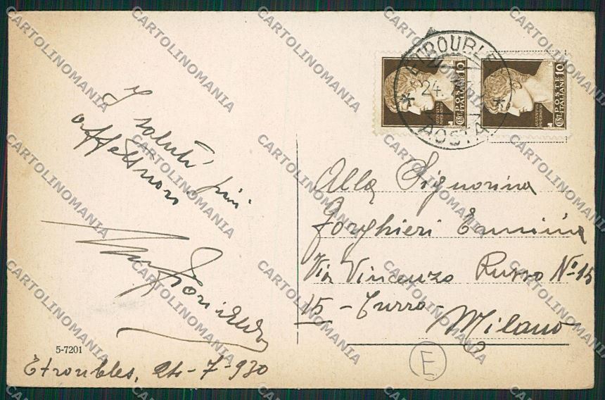 Aosta Gran San Bernardo Cane cartolina QQ5883 – retro
