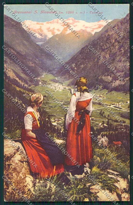 Aosta Gressoney Saint Jean Costumi cartolina QQ5894 – fronte