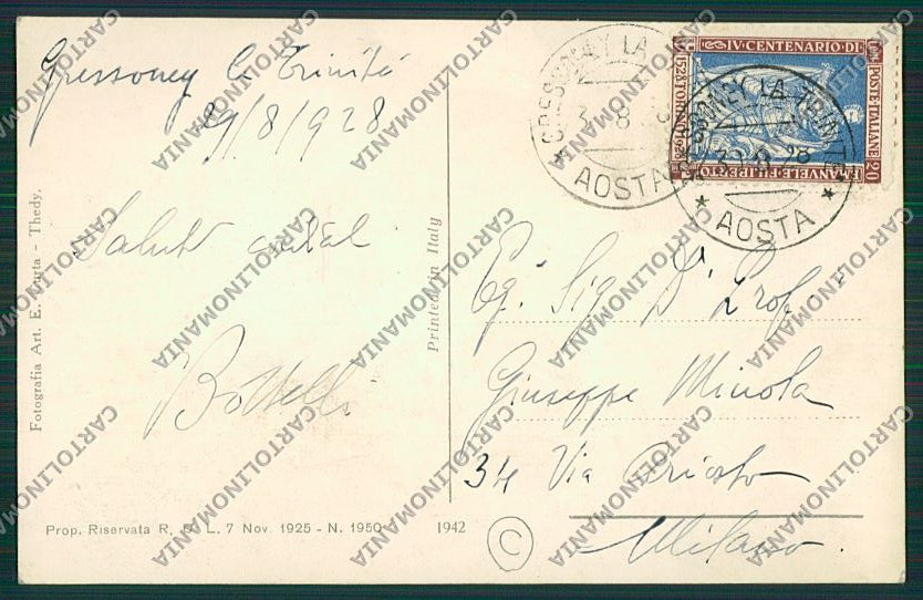 Aosta Gressoney Costumi cartolina QQ5897 – retro