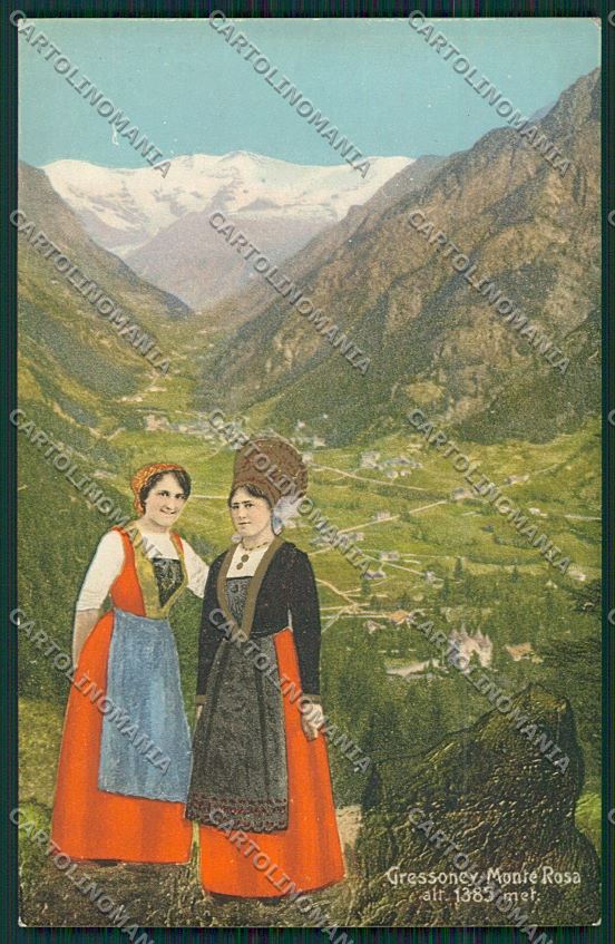 Aosta Gressoney Monte Rosa Costumi cartolina QQ5898 – fronte