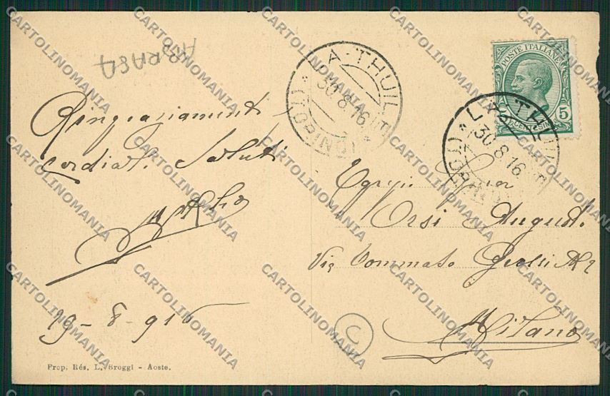 Aosta La Thuile ABRASA cartolina QQ5918 – retro