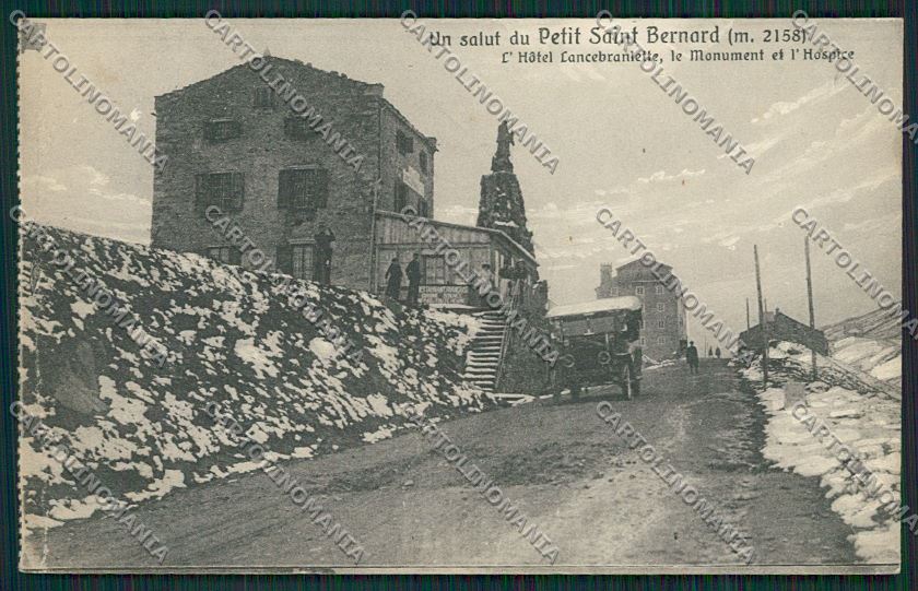 Aosta Piccolo San Bernardo Auto PIEGHINA cartolina QQ5947 – fronte