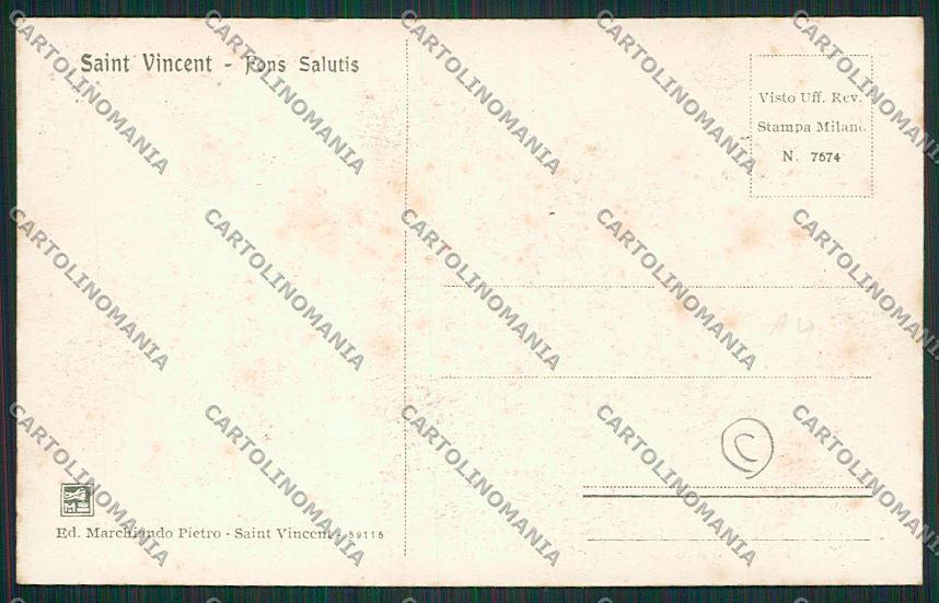 Aosta Saint Vincent cartolina QQ5953 – retro