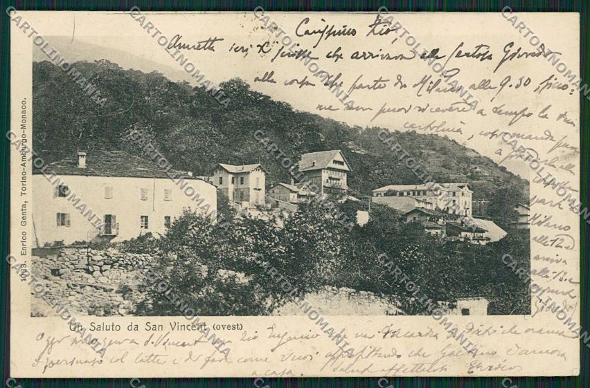 Aosta Saint Vincent cartolina QQ5954 – fronte