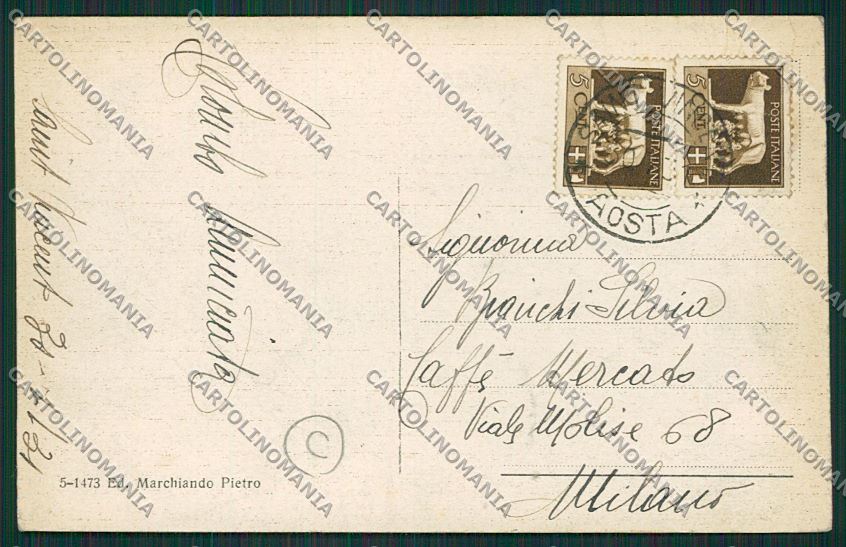 Aosta Saint Vincent cartolina QQ5961 – retro