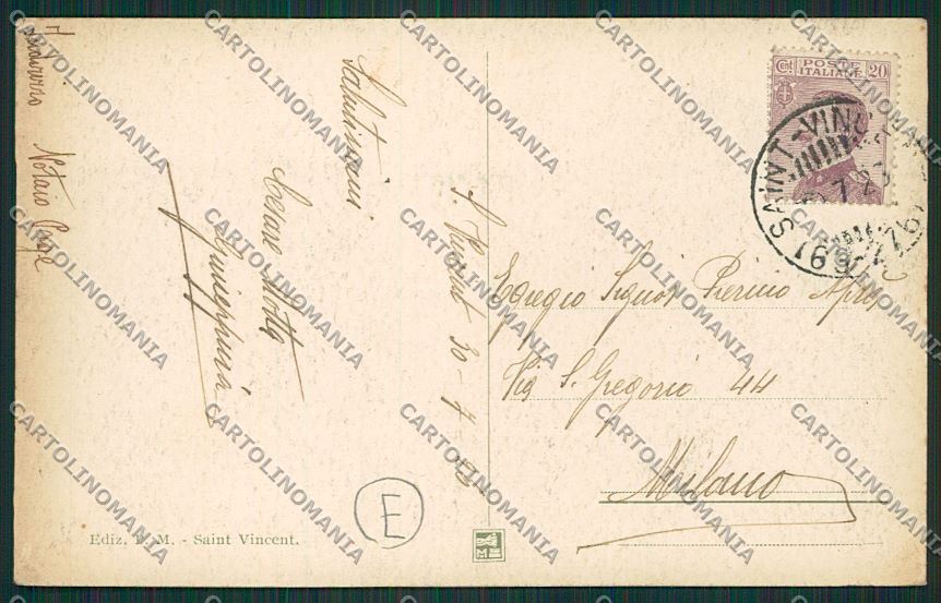 Aosta Saint Vincent cartolina QQ5981 – retro