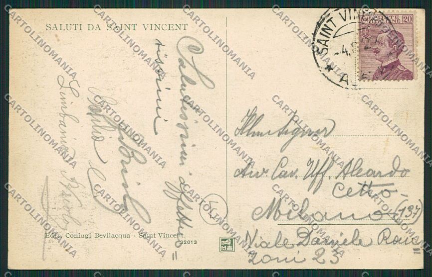Aosta Saint Vincent cartolina QQ5983 – retro