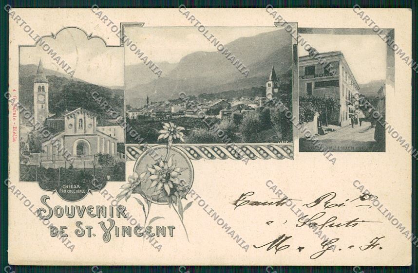 Aosta Saint Vincent cartolina QQ5990 – fronte