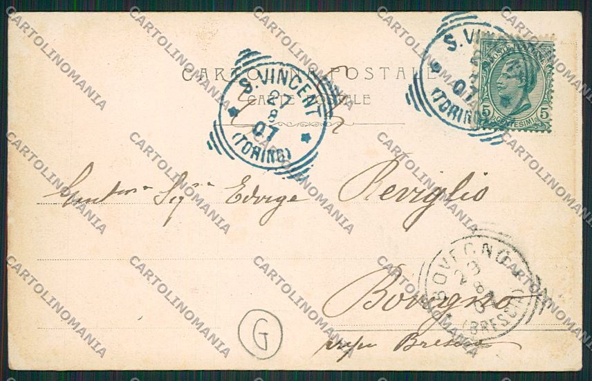 Aosta Saint Vincent cartolina QQ5991 – retro