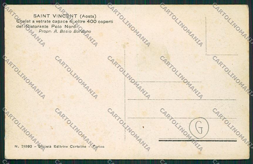 Aosta Saint Vincent cartolina QQ5995 – retro