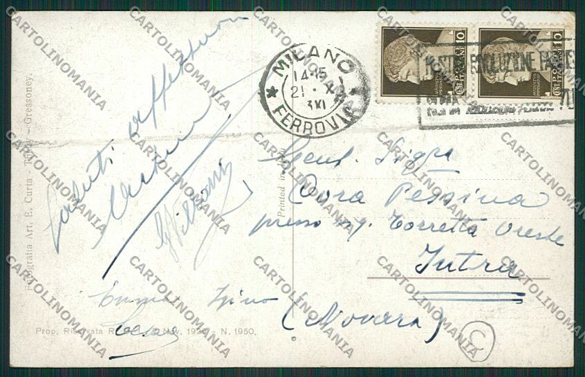 Aosta Sorgente Lys Ghiacciaio Costumi cartolina QQ6010 – retro