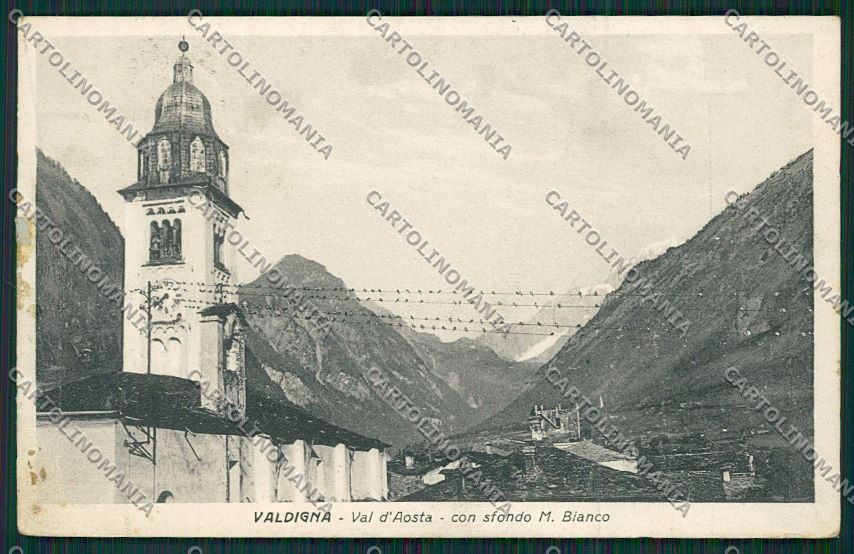 Aosta Valdigna PIEGATA cartolina QQ6020 – fronte