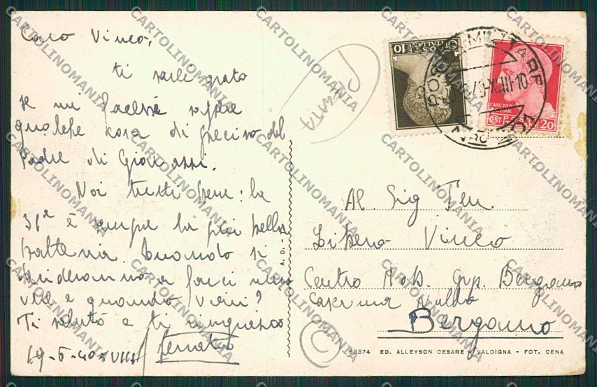 Aosta Valdigna PIEGATA cartolina QQ6020 – retro