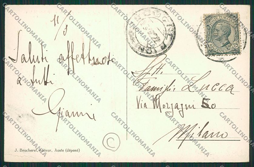 Aosta Lauzon Rifugio Sella cartolina QQ6024 – retro
