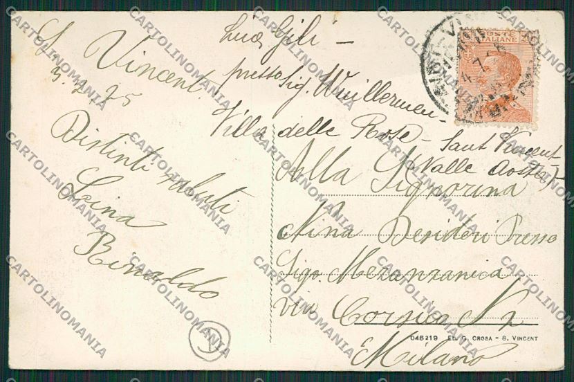 Aosta Saint Vincent cartolina QQ6039 – retro