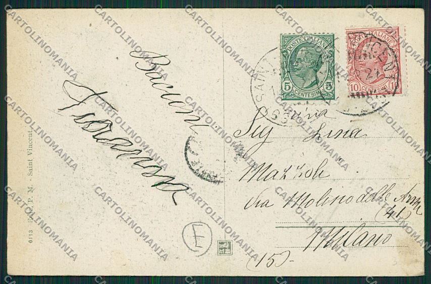 Aosta Saint Vincent cartolina QQ6055 – retro
