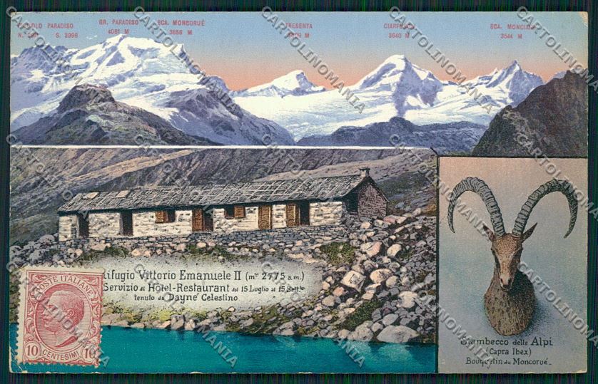 Aosta Valsavaranche Rifugio Emanuele II cartolina QQ6056 – fronte