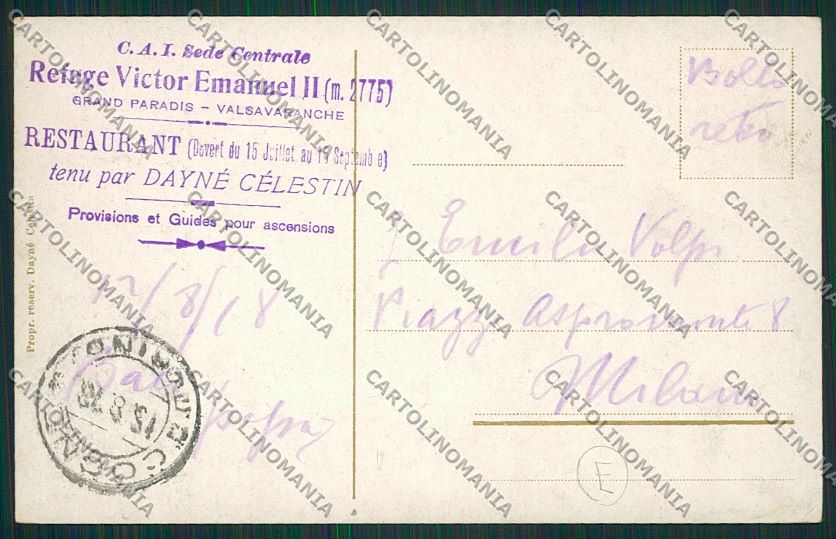 Aosta Valsavaranche Rifugio Emanuele II cartolina QQ6056 – retro