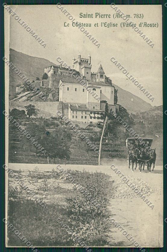 Aosta Saint Pierre Diligenza cartolina QQ6067 – fronte