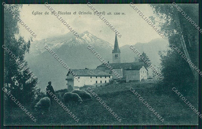 Aosta Saint Nicolas Grivola cartolina QQ6077 – fronte