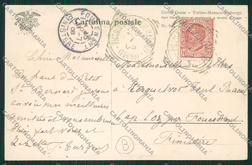 Aosta Piccolo San Bernardo Cane Genta cartolina QQ6079 – retro