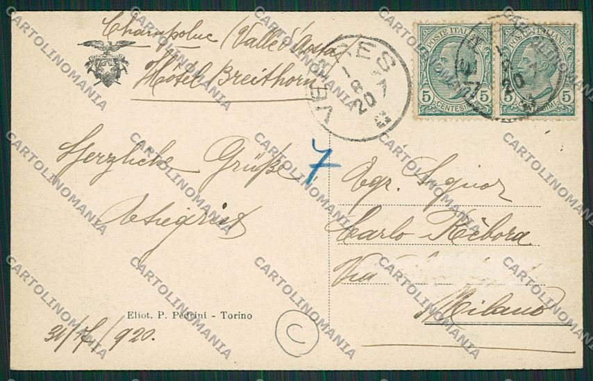Aosta Champoluc cartolina QQ6105 – retro