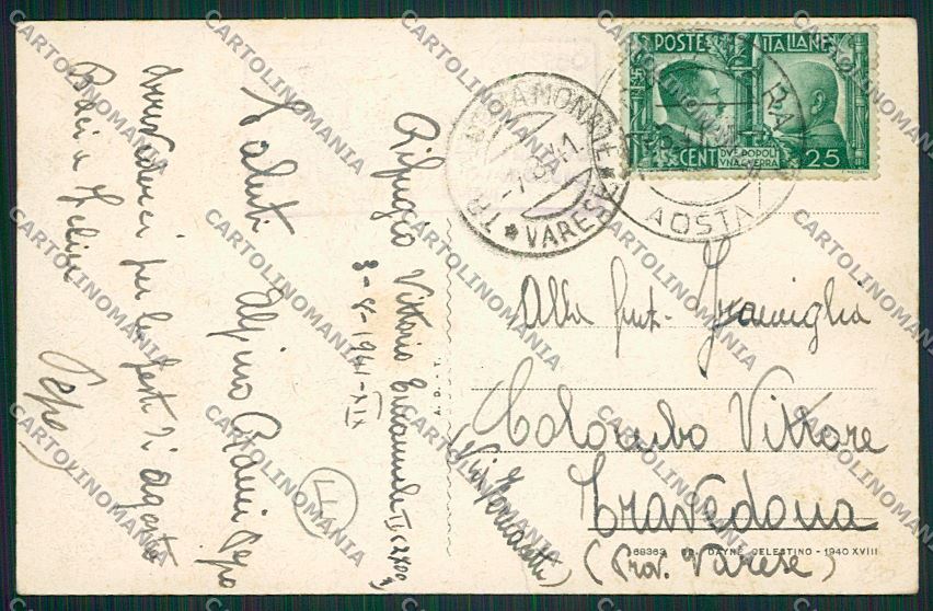 Aosta Valsavaranche Rifugio Emanuele II CAI cartolina QQ6149 – retro