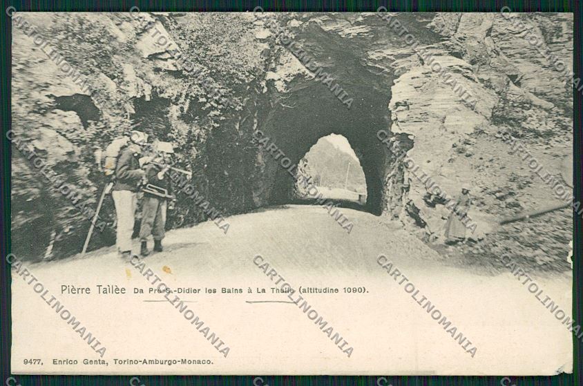 Aosta Pre Saint Didier La Thuile Genta ANGOLO SCOLLATO cartolina QQ6153 – fronte