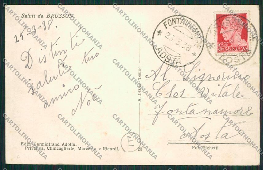 Aosta Brusson cartolina QQ6157 – retro