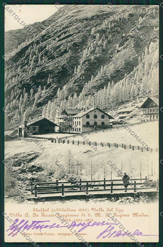Aosta Staffal Gressoney La Trinite cartolina QQ6163 – fronte