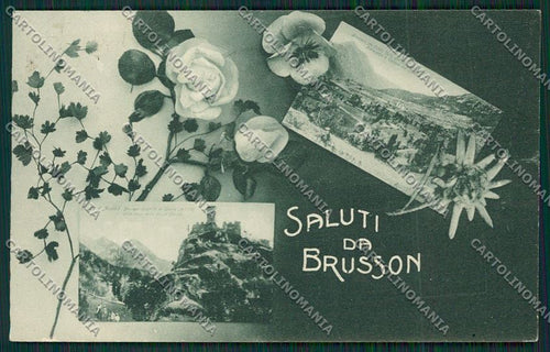 Aosta Brusson Saluti da cartolina QQ6169 – fronte