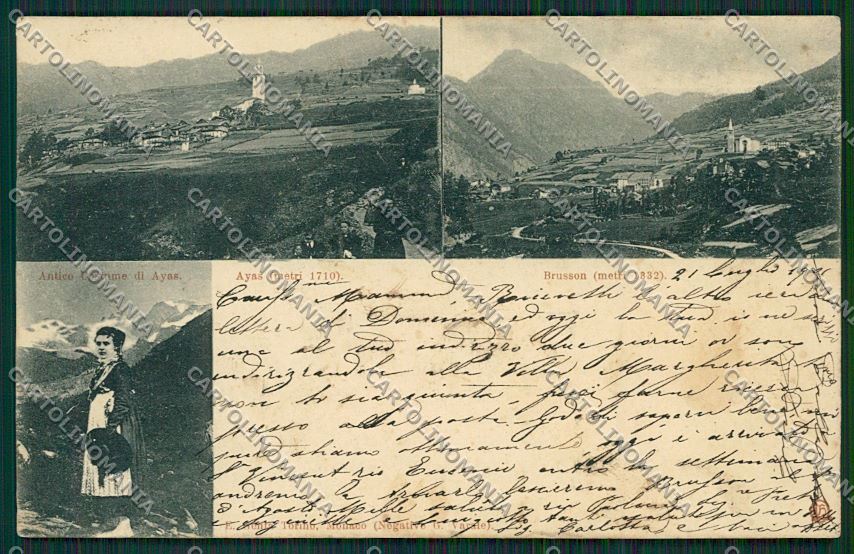 Aosta Brusson Ayas cartolina QQ6181 – fronte