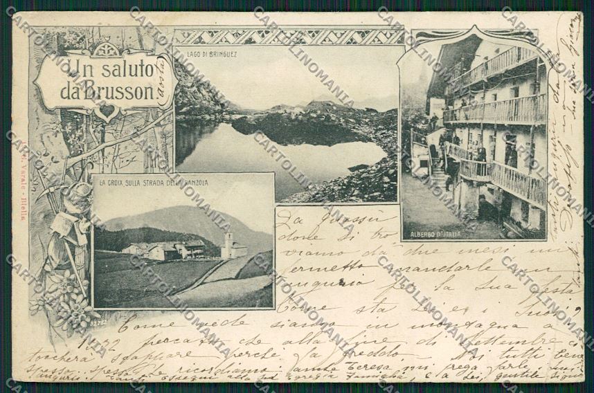Aosta Brusson PIEGA cartolina QQ6188 – fronte