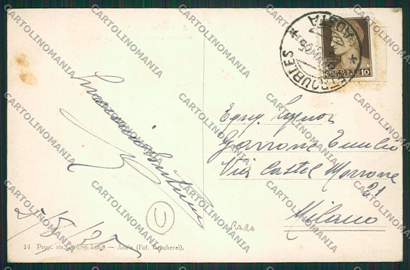 Aosta Valsavaranche Savoia cartolina QQ6206 – retro