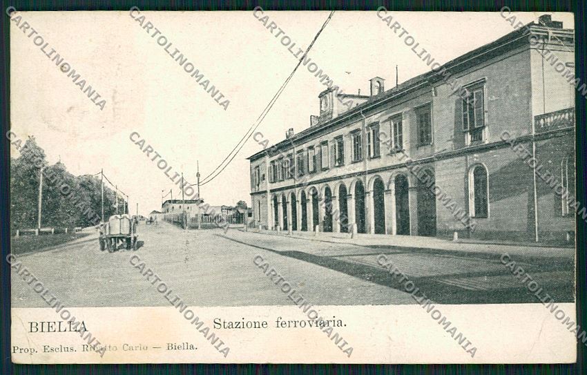 Biella città Stazione PIEGA cartolina QQ6274 – fronte