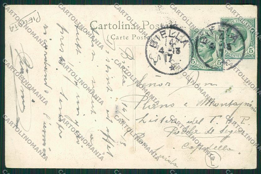 Biella città PIEGATA cartolina QQ6279 – retro