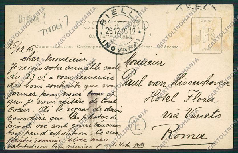 Biella ? Tivoli ? città Foto cartolina QQ6285 – retro