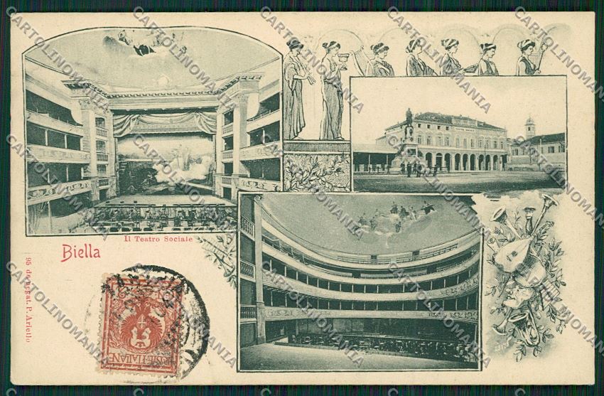 Biella città Teatro cartolina QQ6306 – fronte
