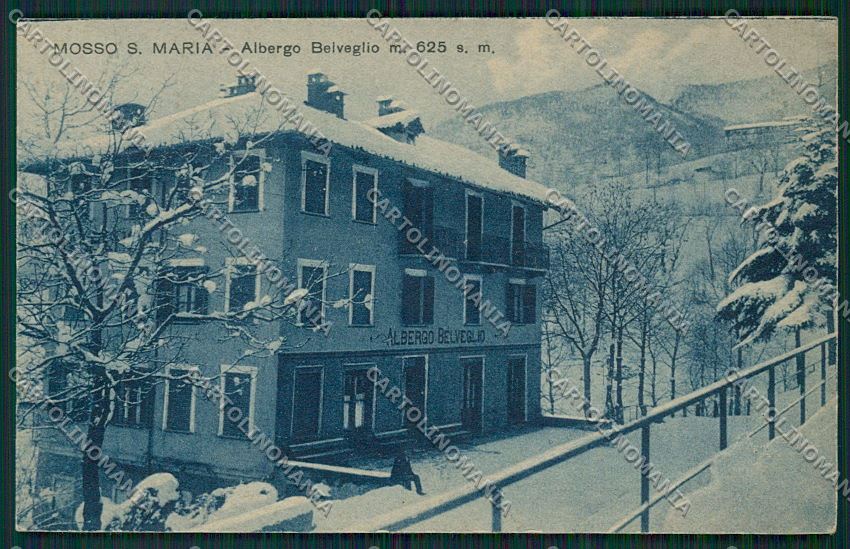 Biella Mosso Santa Maria Nevicata cartolina QQ6400 – fronte