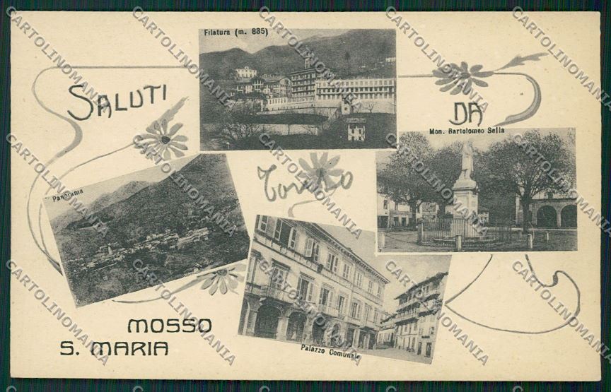 Biella Mosso Santa Maria Saluti da cartolina QQ6404 – fronte