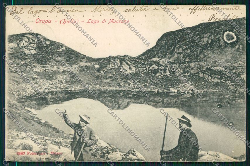 Biella Oropa Lago Mucrone cartolina QQ6417 – fronte