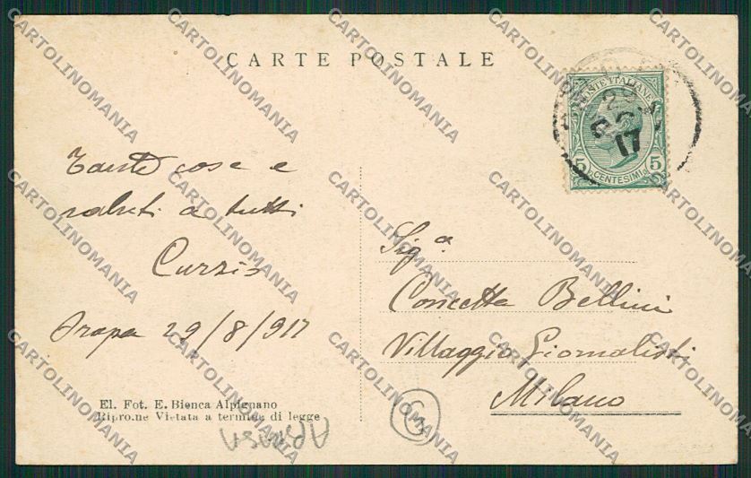 Biella Oropa Lago Mucrone ABRASA cartolina QQ6452 – retro
