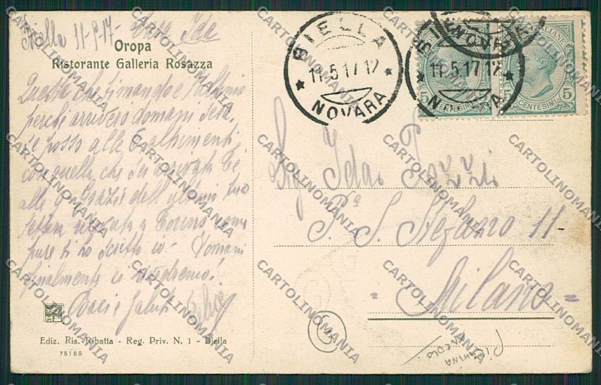 Biella Rosazza PIEGHINA ANGOLO cartolina QQ6459 – retro