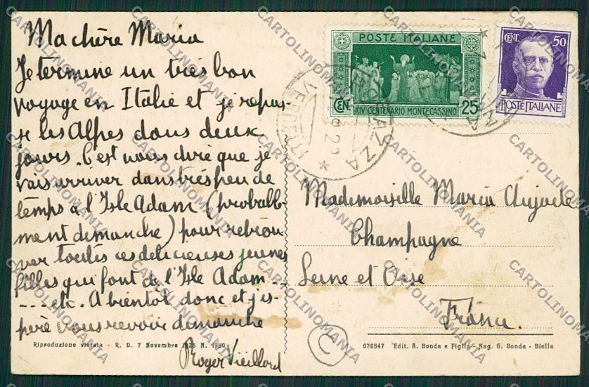 Biella Rosazza cartolina QQ6482 – retro