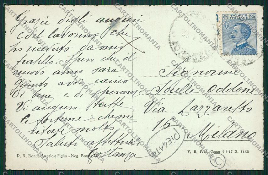 Biella Sordevolo PIEGATA cartolina QQ6503 – retro