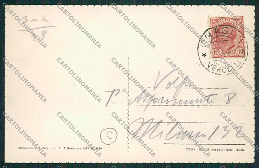 Biella Molino Bagneri cartolina QQ6529 – retro