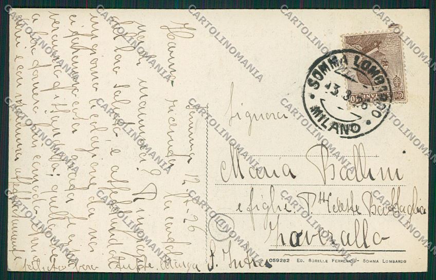 Varese Somma Lombardo cartolina QQ6661 – retro