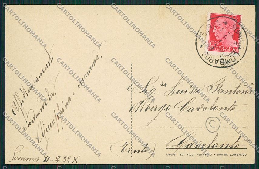 Varese Somma Lombardo cartolina QQ6666 – retro